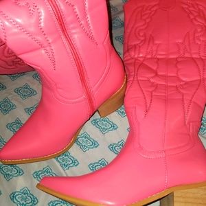 Pink lether Boots